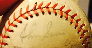 John Sain's autograph on a ball belonging to my son Mike.